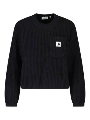 CARHARTT: Strickpullover mit Rundhalsausschnitt - Rundhalspullover - Schwarz