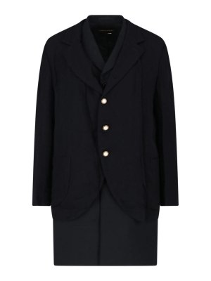 COMME DES GARCONS: Knielange Mäntel - Knielanger Mantel - Schwarz