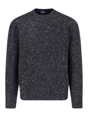 DRUMOHR: Strickpullover mit Rundhalsausschnitt - Rundhalspullover - Grau