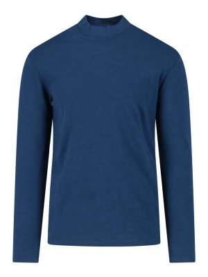 JIL SANDER: Pull col rond - Pull Col Rond - Bleu