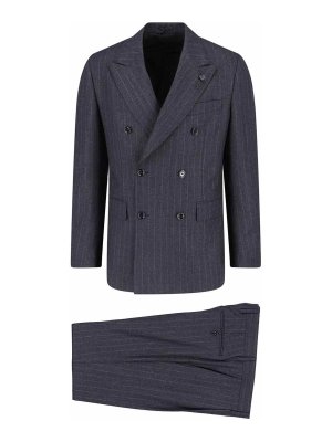 LARDINI: formal suits - Double-breasted suit in virgin wool