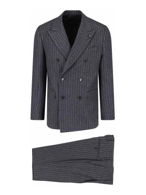 LARDINI: formal suits - Double-breasted suit in virgin wool