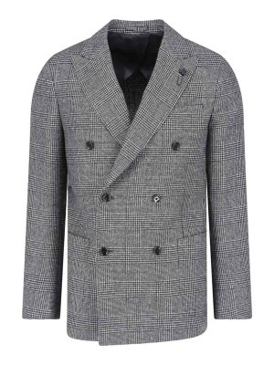 LARDINI: blazers - Double-Breasted Wool Blazer