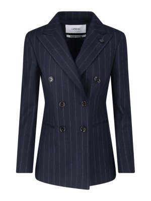 LARDINI: blazers - Double-Breasted Wool Blazer