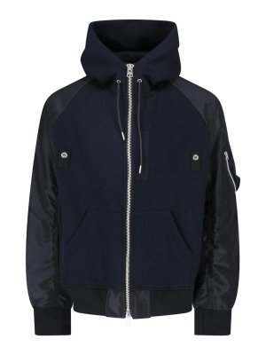 Sacai: bombers - Hooded Bomber Jacket