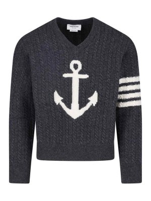 THOM BROWNE: cardigans - Virgin Wool Cardigan