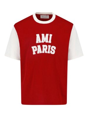 AMI PARIS: t-shirts - Printed Logo T-Shirt