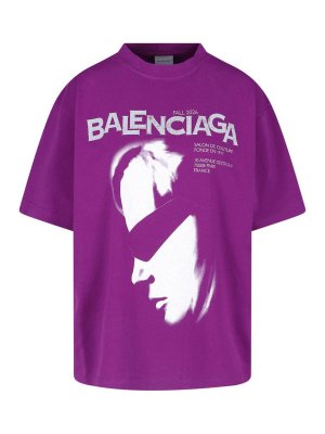 BALENCIAGA: Camisetas - Camiseta - Púrpura