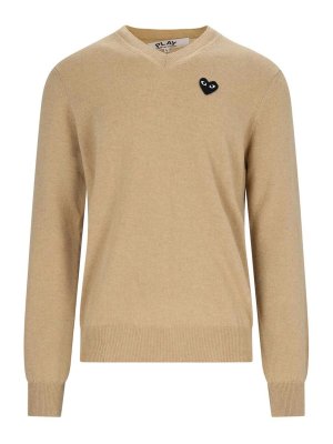 Comme des Garçons Play: クルーネック - クルーネック - ベージュ