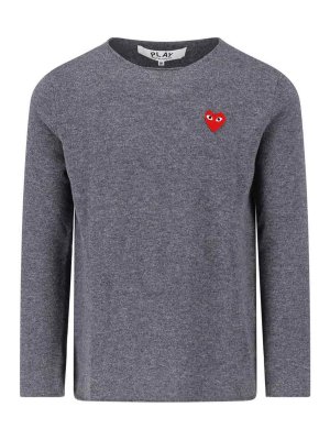 Comme des Garçons Play: クルーネック - クルーネック - グレー
