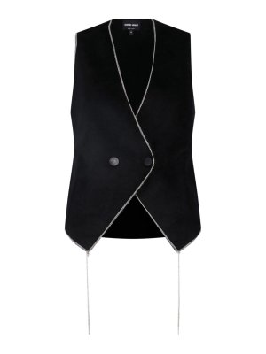 GIORGIO ARMANI: gilet - Gilet In Viscosa Con Strass