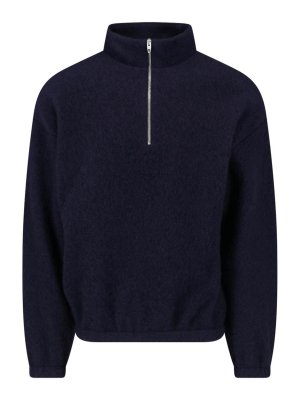 JIL SANDER: Strickpullover mit Rundhalsausschnitt - Rundhalspullover - Blau