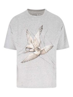 Maison Margiela: t-shirts - Creased Bird T-Shirt