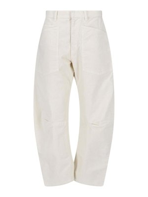 NILI LOTAN: Casual Hosen - Casual Hose - Creme