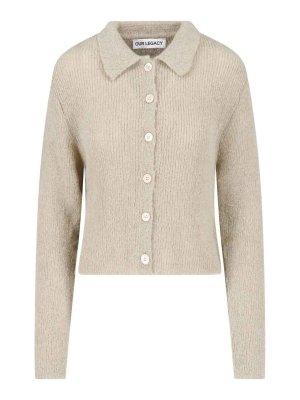 OUR LEGACY: cardigans - Soft Sage Fuzzy Cardigan