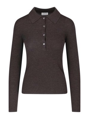 P.A.R.O.S.H.: Strickpullover mit Rundhalsausschnitt - Rundhalspullover - Braun