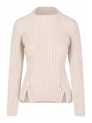 VICTORIA BECKHAM: Strickpullover mit Rundhalsausschnitt - Rundhalspullover - Creme