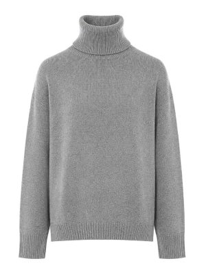 ALLUDE: Suéteres con cuello pico - Suéter Cuello Redondo - Gris