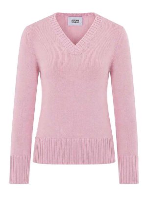 ALPHA STUDIO: Strickpullover mit Rundhalsausschnitt - Rundhalspullover - Rosa