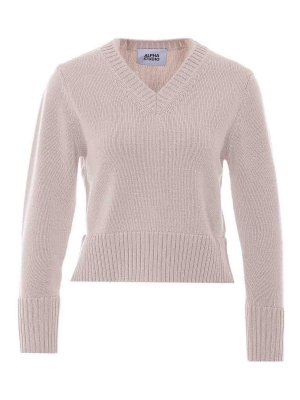 ALPHA STUDIO: Strickpullover mit Rundhalsausschnitt - Rundhalspullover - Beige