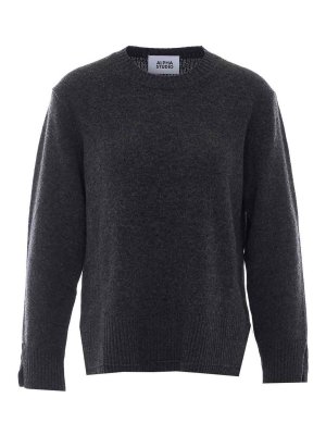 ALPHA STUDIO: Strickpullover mit Rundhalsausschnitt - Rundhalspullover - Grau