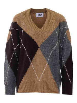 ALPHA STUDIO: Strickpullover mit Rundhalsausschnitt - Rundhalspullover - Braun