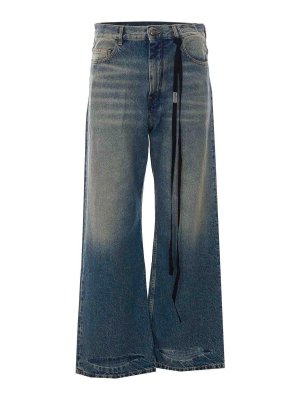 ANN DEMEULEMEESTER: Jeans à jambe droite - Jean Droit - Bleu