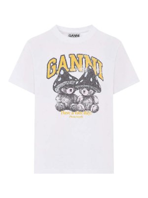 GANNI: Tシャツ - Tシャツ - 白