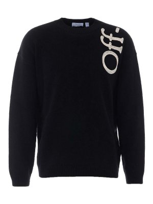 OFF-WHITE: Pull col rond - Pull Col Rond - Noir