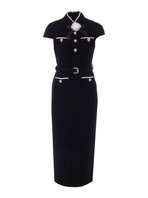 Self Portrait: knee length dresses - Crepe Midi Dress
