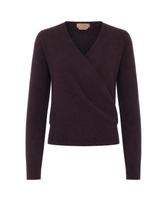 TWINSET: Suéteres con cuello pico - Suéter Cuello Redondo - Marrón