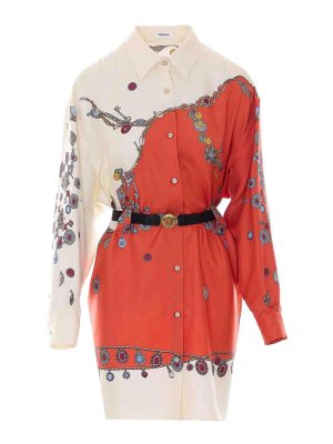 VERSACE: Knielange Kleider - Knielanges Kleid - Bunt