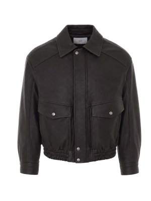 DUNST: leather jacket - Brown Leather Jacket