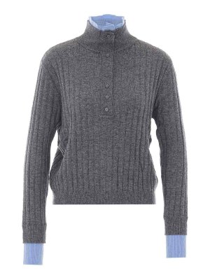ELEH: Suéteres con cuello pico - Suéter Cuello Redondo - Gris