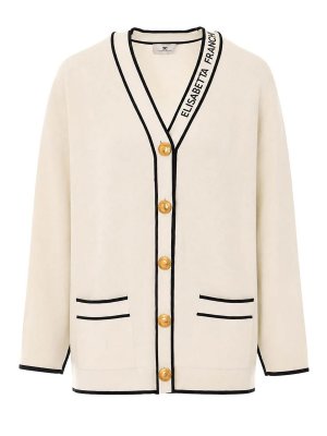 ELISABETTA FRANCHI: Cárdigans - Cárdigan - Blanco