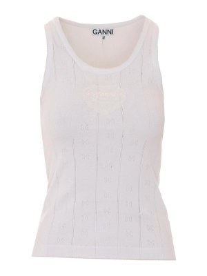 GANNI: Tops & Tank tops - Compact Pointed Tank Top