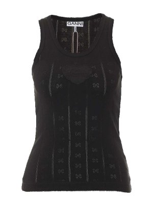 GANNI: Tops & Tank tops - Compact Pointed Tank Top