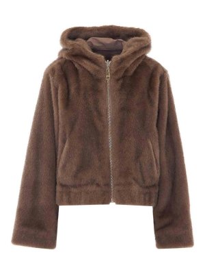 Liu Jo: Fourrure - Manteau En Fourrure - Marron