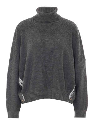 Liu Jo: Strickpullover mit Rundhalsausschnitt - Rundhalspullover - Grau