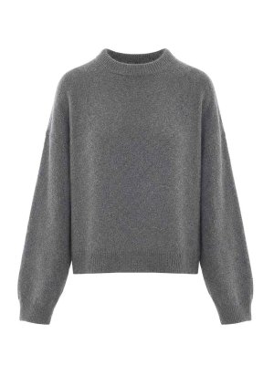 LOULOU STUDIO: Strickpullover mit Rundhalsausschnitt - Rundhalspullover - Grau
