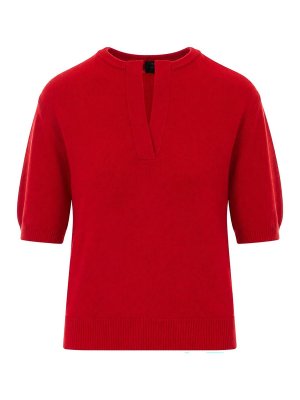 Pinko: Strickpullover mit V-Ausschnitt - V-Pullover - Rot