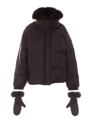 YVES SALOMON: Vestes-rembourrees - Blouson Rembourré - Marron