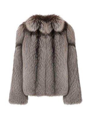 YVES SALOMON: Strickpullover mit Rundhalsausschnitt - Rundhalspullover - Grau