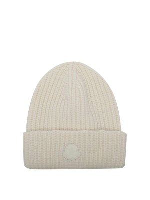 MONCLER: Bonnets - Bonnet - Blanc