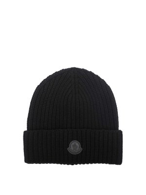 MONCLER: ニットキャップ - ビーニー帽 - 黒