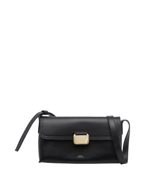 A.P.C.: cross body bags - Black Small Simon Crossbody Bag