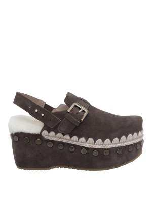 MOU: mules shoes - Suede Clog Back Strap