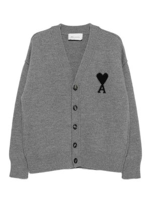 AMI PARIS: cardigan - Cardigan in lana Ami De Coeur