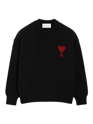 AMI PARIS: crew necks - Ami De Coeur Wool Crewneck Sweater