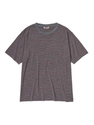 AURALEE: t-shirt - T-shirt a righe in lana